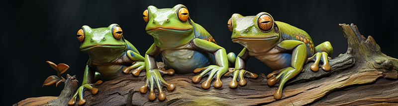 frogs on log