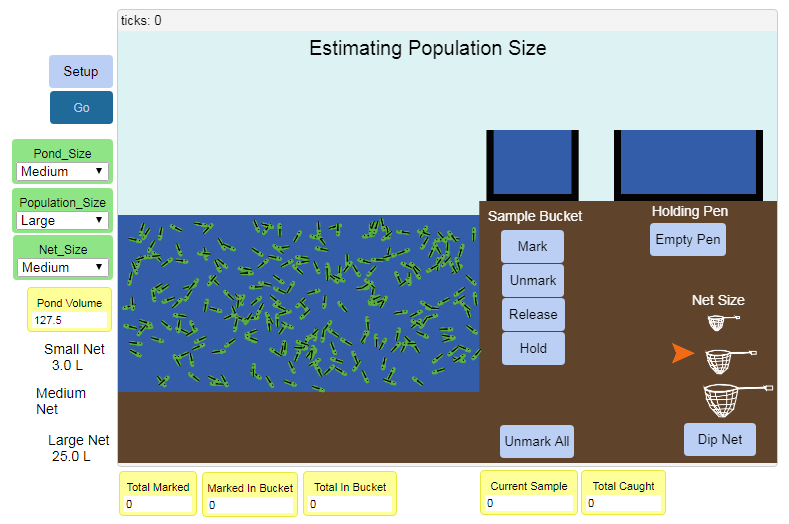 Estimating Population Size - a NetLogo Simulation