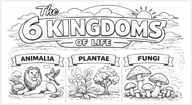 The Six Kingdoms – Coloring and Graphic Organizer