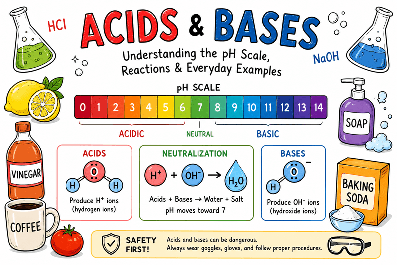 Acids, Bases, and pH Scale: A Coloring Worksheet