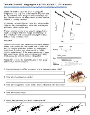 Ant Odometer - Stepping on Stilts and Stumps (Data Analysis)