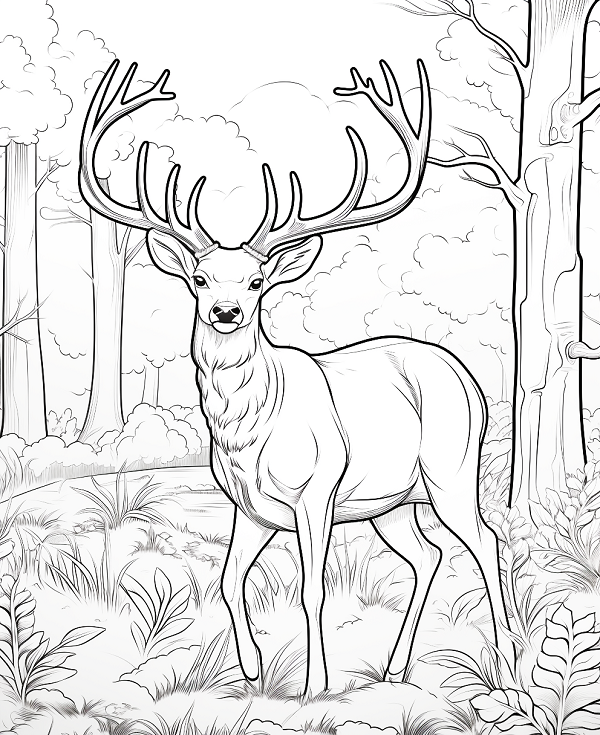 deer coloring page