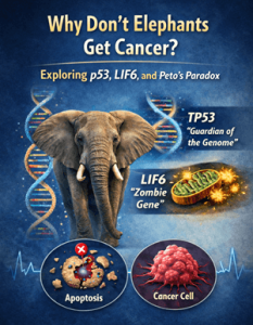 infographic on why elephants don't get cancer
