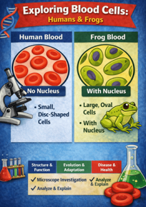 human and frog blood comparison