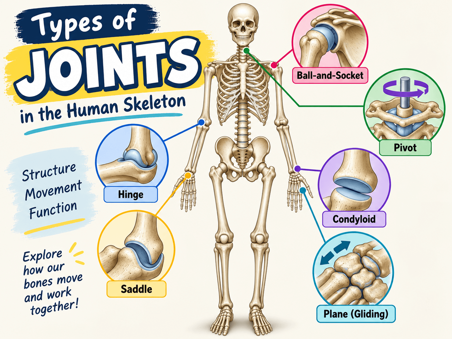 Learn the Types of Joints in the Human Skeleton